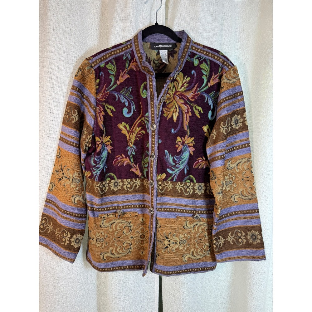 Vintage style tapestry boho jacket patchwork blazer